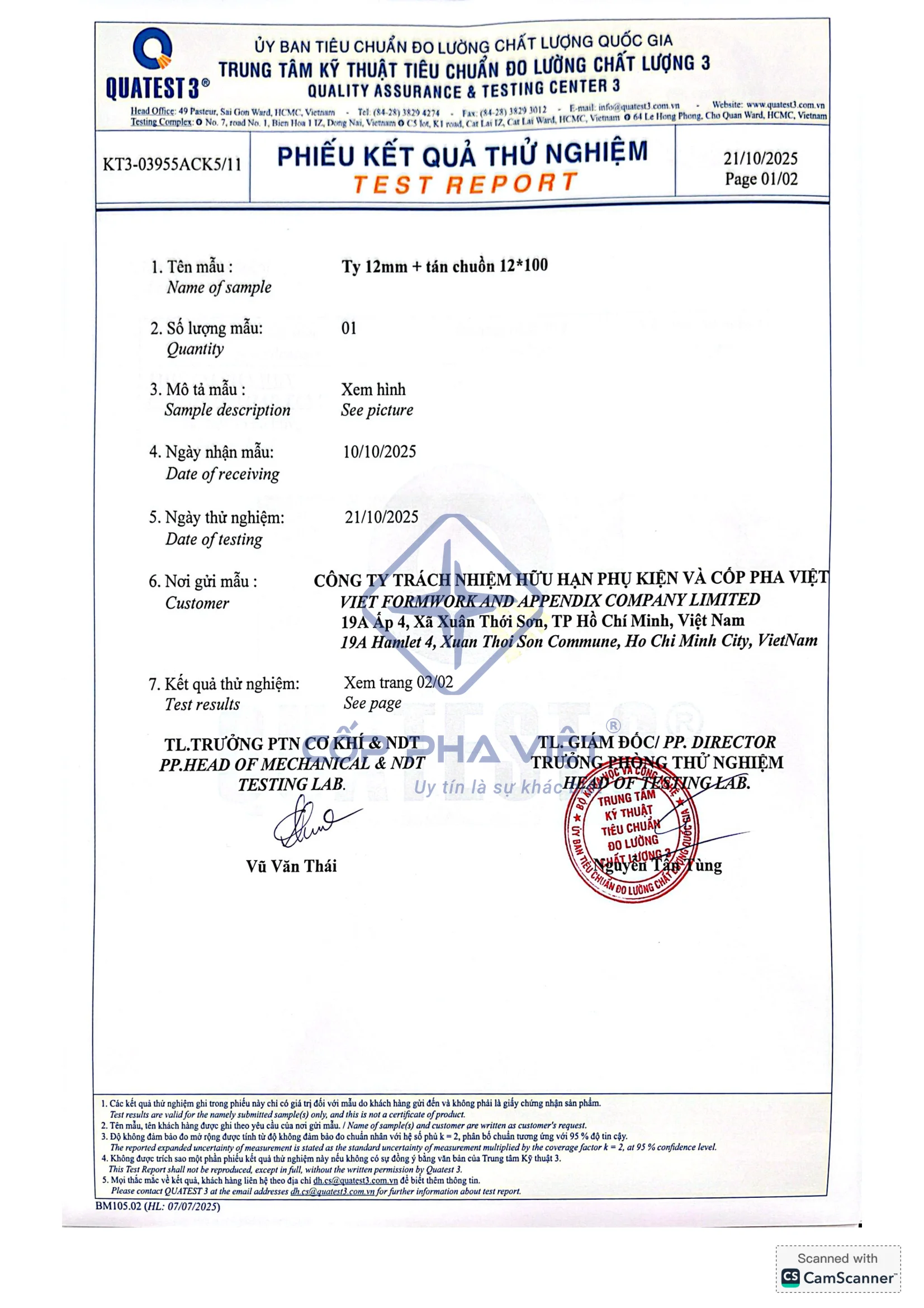 Test Lực Kéo Ty Ren 12 - Trang 1