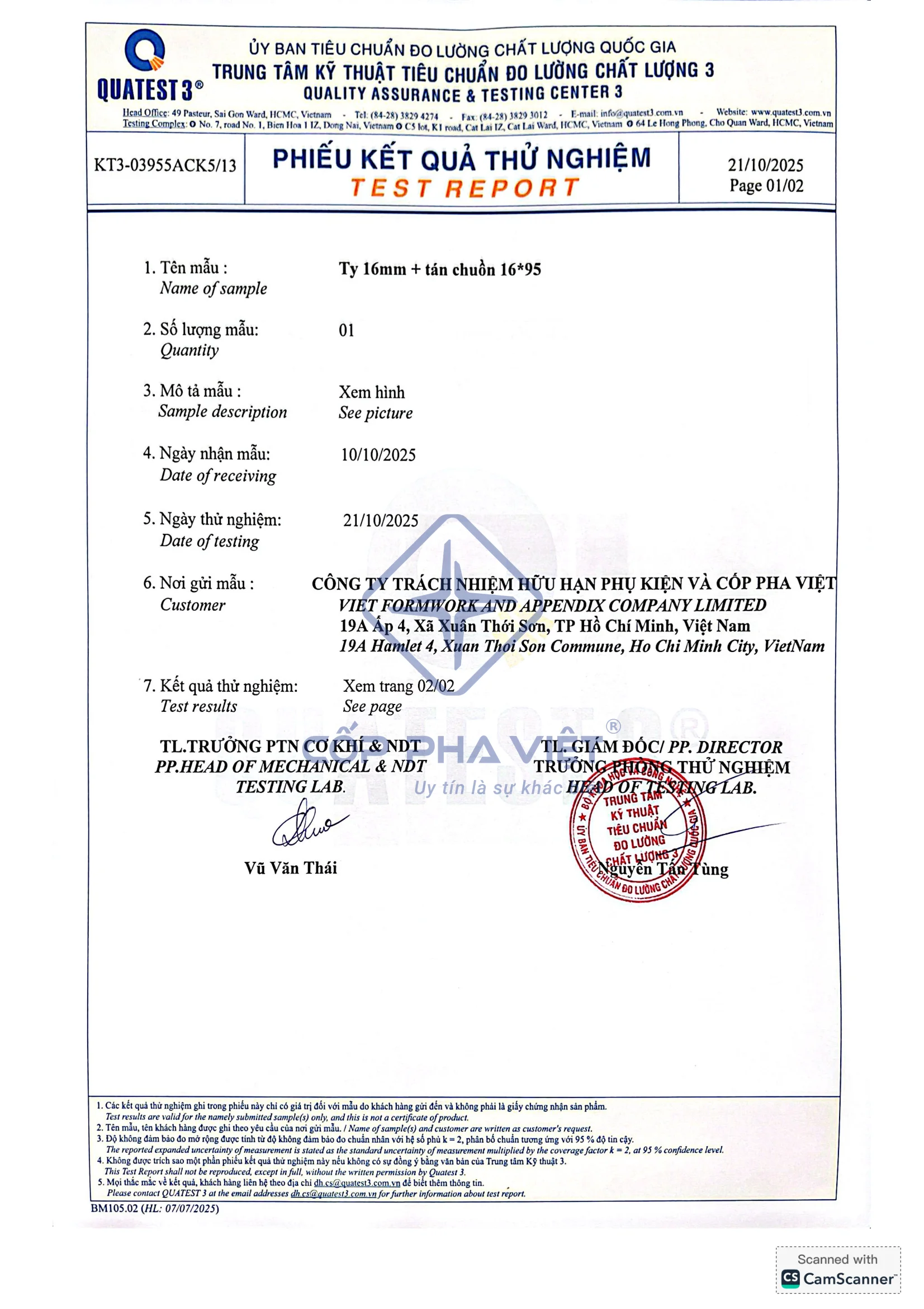 Test Lực Kéo Ty Ren 16 - Trang 1