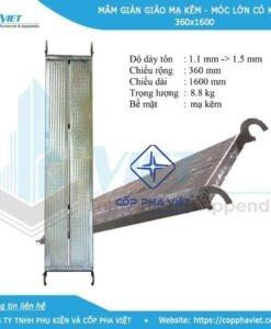 Mâm giàn giáo mạ kẽm có khóa nặng 8.8 kg