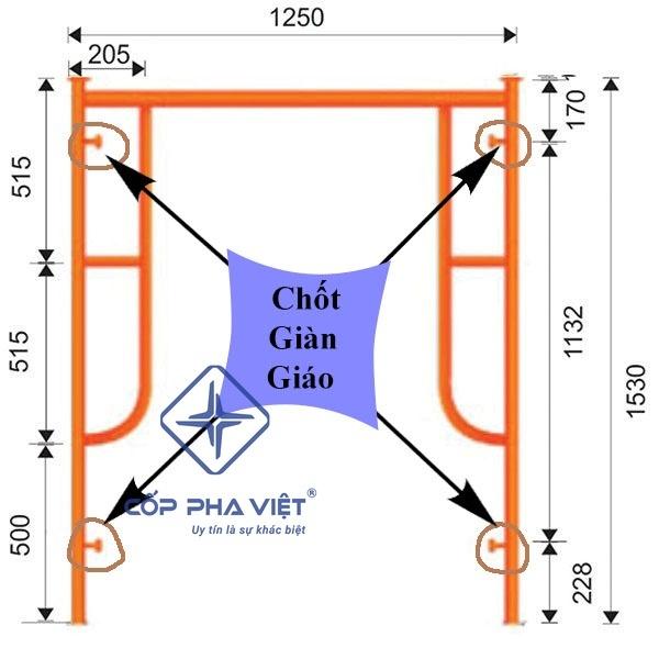 Chốt giàn giáo, chốt chéo giàn giáo