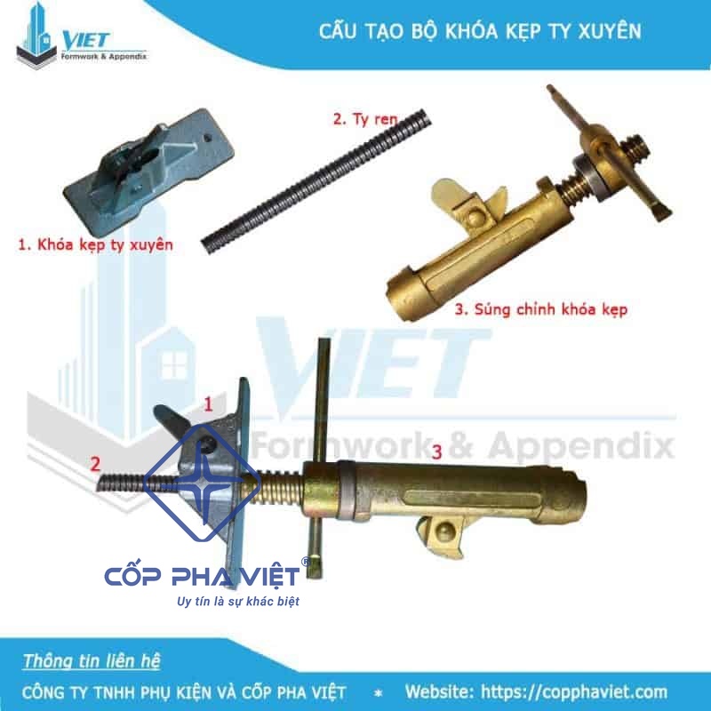 Chỉnh khóa kẹp ty xuyên Cốp Pha 4