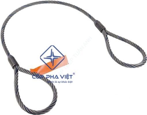 cáp thép bấn chì 2 đầu mắt mềm