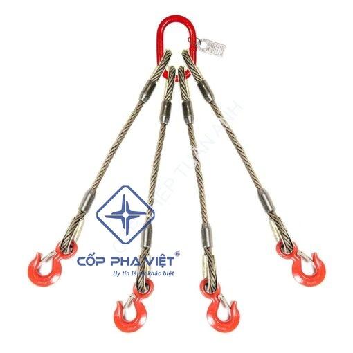 Sling dây cáp thép cẩu hàng 4 chân