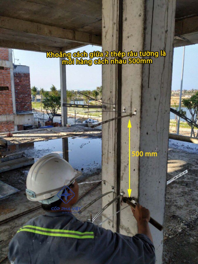 QUY ĐINH LẮP ĐẶT THÉP RÂU TƯỜNG