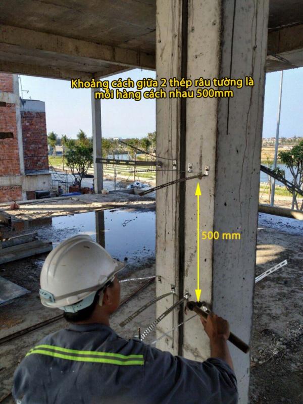 Quy Trình Kỹ Thuật Khoan Cấy Thép Râu Tường Chuẩn