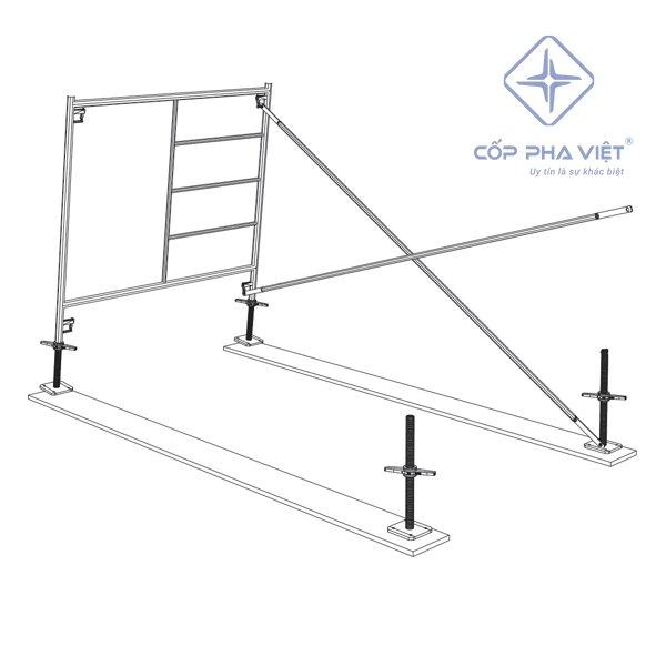Bước 2 Lắp Đặt Khung Đầu Tiên và Điều Chỉnh Chân Kích Tăng
