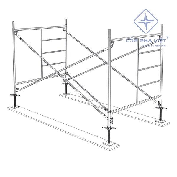 Bước 4 Lắp Cây Chéo Thứ Hai và Điều Chỉnh Cân Bằng Giàn Giáo