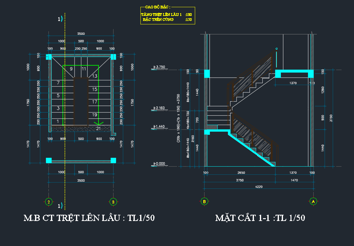 bản vẽ kết cấu nhà phố 2 tầng 16