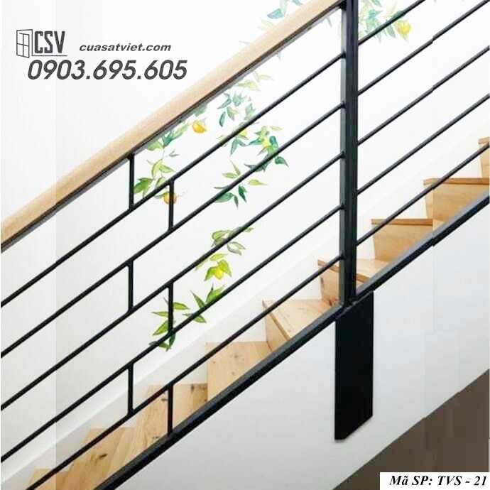 Mẫu lan can cầu thang sắt đẹp TVS 21