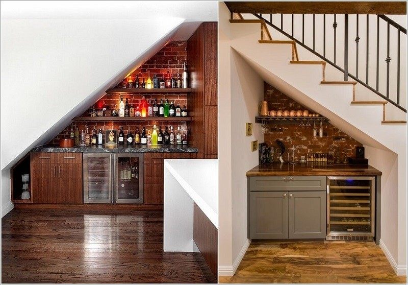 Không nên thiết kế khu bếp, bar dưới gầm cầu thang